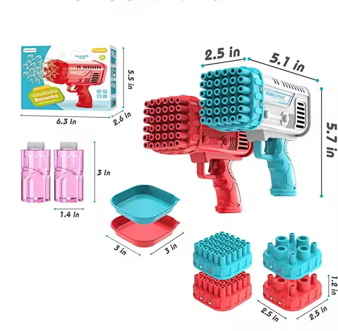 36-Hole Bubble Gun Bazooka for Kids | Automatic Bubble Blower Toy Machine | Colorful Bulbulay Maker Gift for Boys & Girls (3–12 Years)