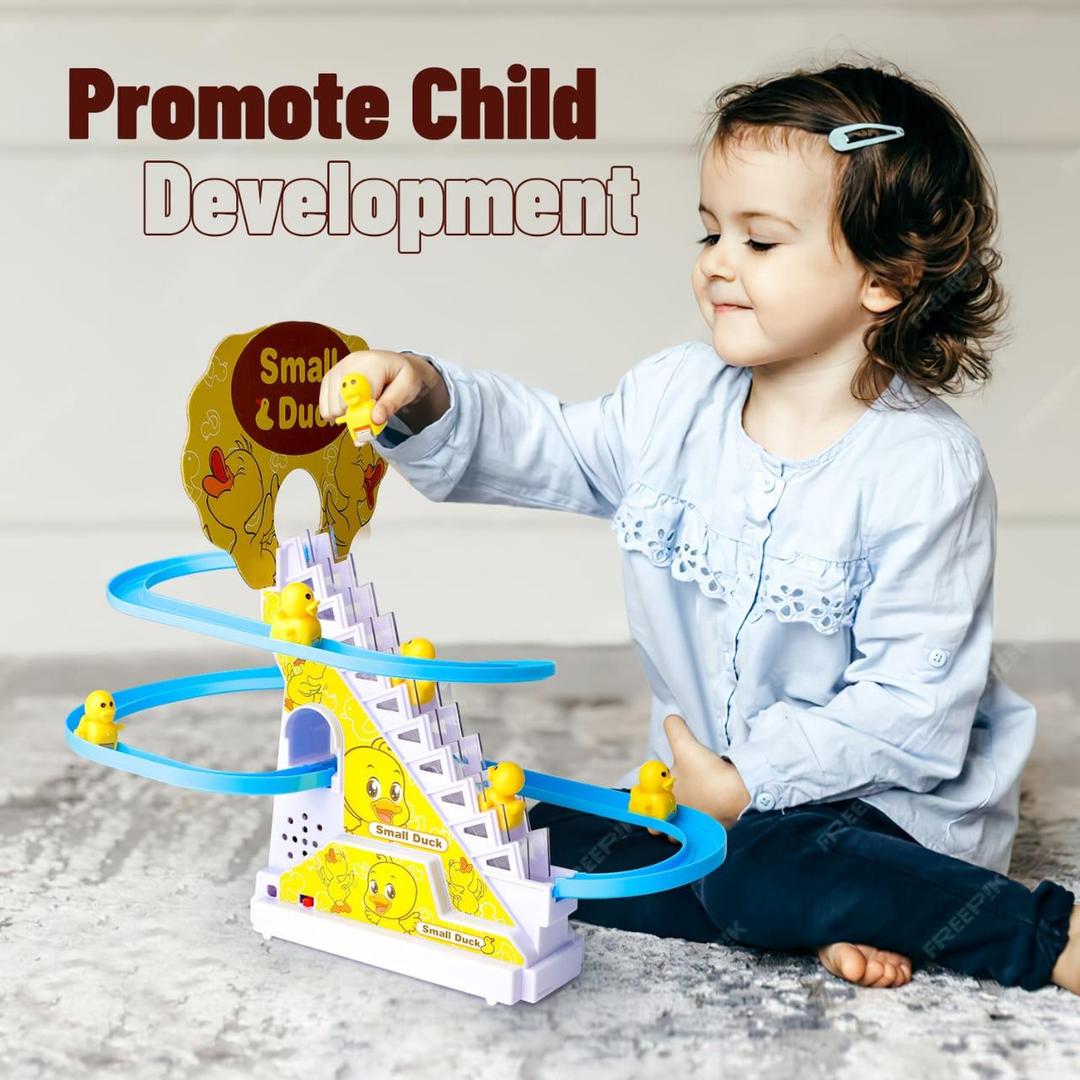 Duck Climbing Stairs Toy for Kids with Lights and Music