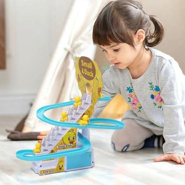 Duck Climbing Stairs Toy for Kids with Lights and Music