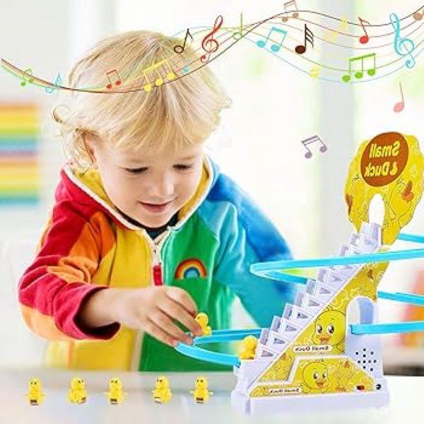 Duck Climbing Stairs Toy for Kids with Lights and Music